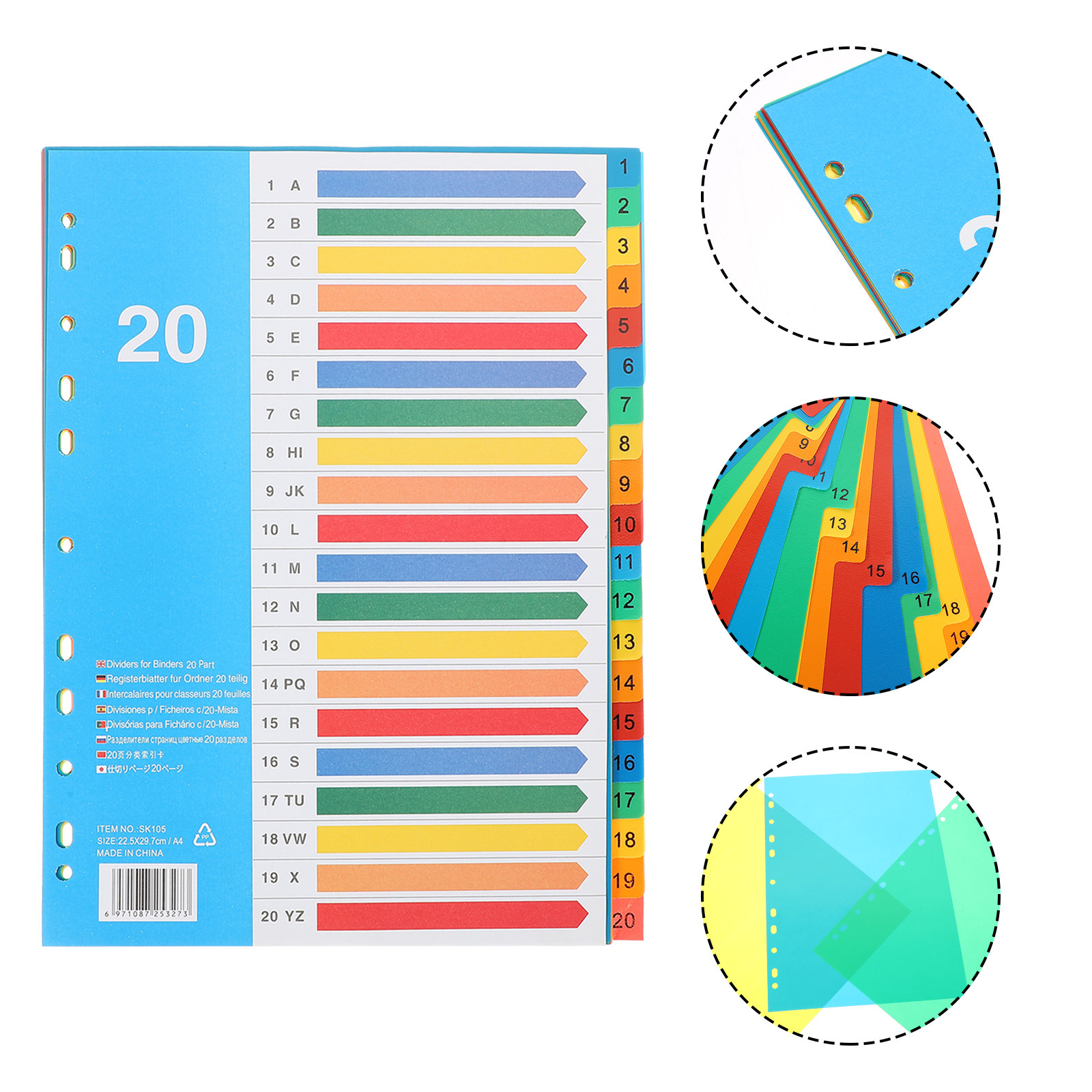 Tab Divider A4 - 5 Buah Pembatas Binder Tab Plastik