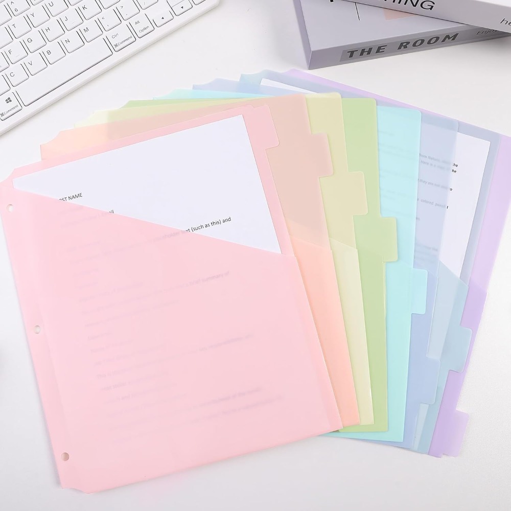 Tab Divider A4 - 8 buah Pembatas Binder A4 Pastel,