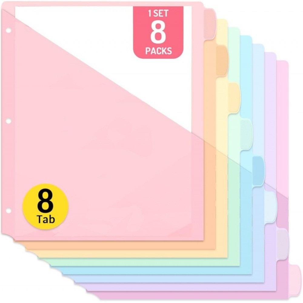 Tab Divider A4 - 8 buah Pembatas Binder A4 Warna