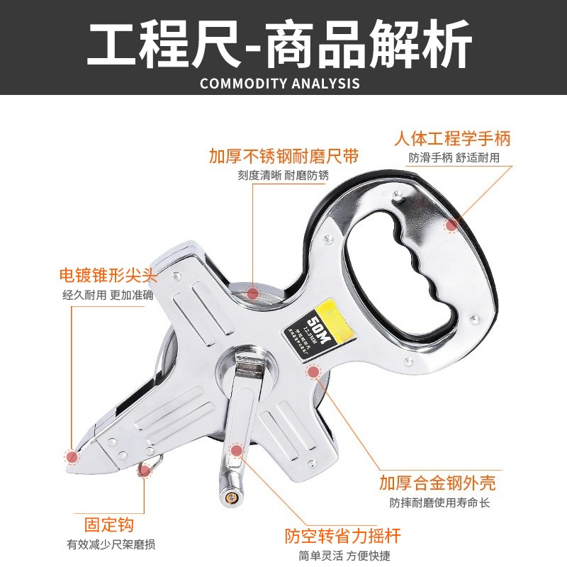 Pita Ukur Baja Tahan Karat 50  - Tape Dispenser Weighted ulasan dan harga