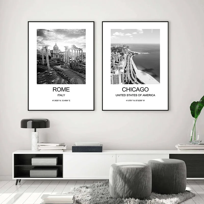 Poster Kota New York London Pa - Ink Blotter Paper ulasan dan harga
